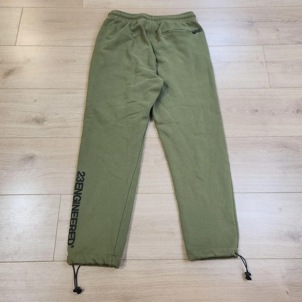 Jordan 23 Engineered Fleece Pants Mens Small Green Sweatpants Zip Pockets